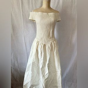 Free People Ceci Smocked Midi Dress 100% Cotton NWT